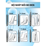 Bộ nhíp nối mi 6 cây ( BAO TEST) - ĐEN