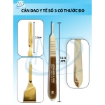 Cán dao y tế số 3 có thước đo, cán dao phẫu thẩm mỹ, tháo lắp dễ  dàng
