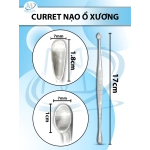 Curret nạo ổ xương Dài 17cm đầu dài (d1.8cm r7mm) đầu nhỏ (d1cm r7mm)