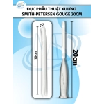 Đục phẫu thuật xương Smith-Petersen Gouge 20cm lòng máng cong,  đầu D10cm R8mm 217g
