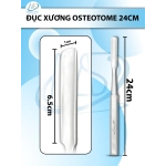 Đục xương (osteotome) 24cm lòng máng thẳng, đầu D6.5cm R1cm