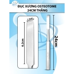 Đục xương (osteotome) 24cm thẳng, đầu D6.3cm R1.3cm 204g