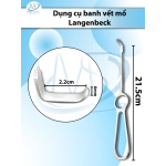 Dụng cụ banh vết mổ Langenbeck 21.5cm D2.2cm R6mm dùng trong cấy ghép Implant