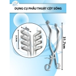 Dụng cụ phẫu thuật cột sống Beckman Adson Laminectomy Retractor 31.7cm đầu cong 8.5cm, răng d2cm r2.3cm