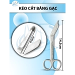 Kéo cắt băng gạc 14.5cm, đầu D4.5cm hàng chất lượng cao, cắt nhẹ và bén