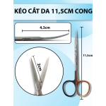 Kéo cắt da 11,5cm cong  thân nhỏ  super cut + TC siêu bén hàng chất lượng cao, kéo super cut giữ cắt da không bị trượt
