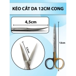 Kéo cắt da 12cm cong super cut + TC siêu bén hàng chất lượng cao, kéo super cut giữ cắt da không bị trượt