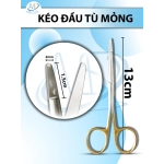 Kéo đầu tù mỏng 13cm Lưỡi kéo D1,5 R2mm xanh