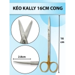 Kéo Kally 16cm cong, kéo 16cm cong, kéo y tế cong cắt bén không rít