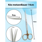 Kéo metzenBauer, kéo metz cong 14cm