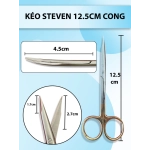 Kéo Steven 12,5cm cong, kéo cá mập, kéo phẫu mũi