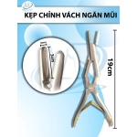 Kẹp chỉnh vách ngăn mũi dài 19cm công thái học, đầu kẹp d3cmxr4mm cong 5cm