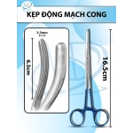 kẹp động mạch 16.5cm cong, đầu D4.5cm R3.5mm cán xanh
