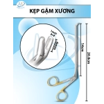 Kẹp gặm xương, Kẹp chỉnh hình cột sống Dài 21cm, chiều dài làm việc 14cm, đầu gặm lên D6mm R1.5mm