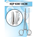 Kẹp kim 14cm, đầu cong D1.5cm R1.5mm, Kìm mang kim có Tips TC không cắn chỉ tuột chỉ