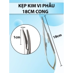 Kẹp kim vi phẫu 18cm cong, kẹp kim micro đầu siêu nhỏ