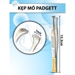 Kẹp mô Padgett Dài 15.3cm, đầu R7mm