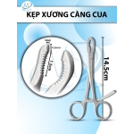 Kẹp xương càng cua 14.5cm, Răng Cưa D1.5cm kẹp D4.5mm R3mm