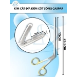 Kìm cắt đĩa đệm cột sống Caspar  Dài 23.5cm,chiều dài làm việc 15cm, đầu gặm ngang có lỗ và răng cưa D9mm R2mm