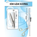Kìm gặm xương, Kẹp chỉnh hình cột sống Dài 28cm,chiều dài làm việc 19.5cm, đầu gặm ngang D1cm R2mm