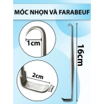 Móc nhọn và farabeuf 16cm Đầu móc 1cm đầu cung,Vuông D2 R7mm