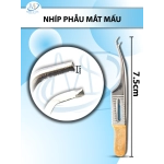 Nhíp phẫu mắt mấu siêu nhỏ dài 7,5cm đầu nhíp cong 2,5cmm