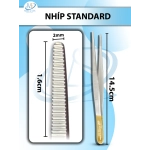 Nhíp Standard 14,5cm không mấu, nhíp phẫu tích đầu nhíp d1,6cmxr2mm