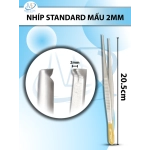 Nhíp standard mấu 20,5cm, Nhíp phẫu tích Mấu dài 20,5cm đầu nhíp R2mm