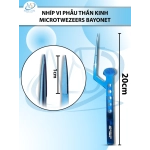 Nhíp vi phẫu thần kinh Microtweezers Bayonet 18.3cm XANH D1cm