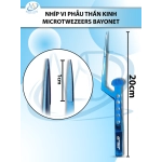 Nhíp vi phẫu thần kinh Microtwezeers Bayonet 20cm XANH D1cm