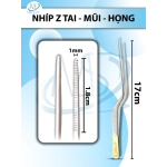 Nhíp Z tai mũi họng 17cm, Đầu nhíp siêu nhỏ 1mmx1.8cm