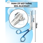 Panh cắt đột thẳng weil- Blackesley 19cm, kẹp cắt xương mũi chiều dài làm việc 11cm hàm cắt 6x2.5mm