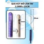 Que hút mỡ tay cầm 3,5mmx25cm, 3 lỗ tháp tròn, lỗ to d5mmxr3,5mm, 2 lỗ nhỏ d4mmxr2,5mm