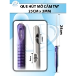 Que hút mỡ tay cầm 3mmx25cm, 3 lỗ tháp tròn, lỗ to d5mmxr3mm, 2 lỗ nhỏ d4mmxr2mm