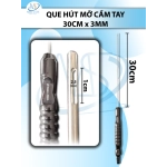 Que hút mỡ tay cầm 3mmx30cm 3 lỗ dài, lỗ d1cmxr2,5mm