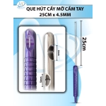 Que hút mỡ tay cầm 4,5mmx25cm, 3 lỗ tháp tròn, lỗ to d6mmxr4,5mm, 2 lỗ nhỏ d5mmxr4mm