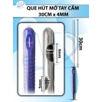 Que hút mỡ tay cầm 4mmx30cm, 3 lỗ tháp tròn, lỗ to d6mmxr4mm, 2 lỗ nhỏ d5mmx3,5mm