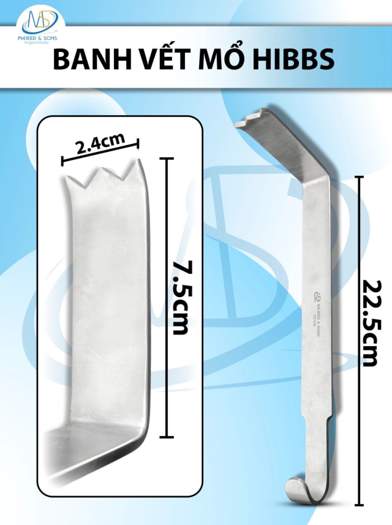 banh vết mổ Hibbs 22.5cm d7.5cm r2.4cm