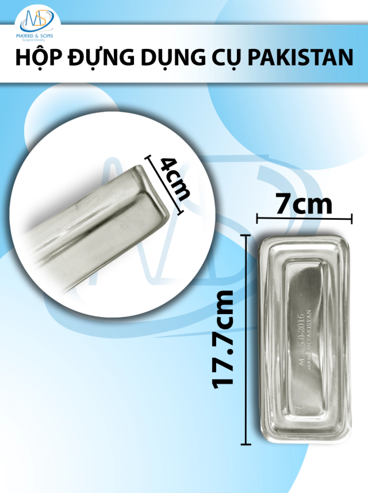 Hộp đựng dụng cụ pakistan Nhỏ (D17,7 R7,8 C4 )