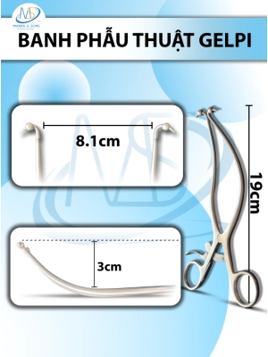 Banh Phẫu thuật Gelpi 19cm R-max 8,1cm độ cong cách mặt phẳng 3cm đầu tròn