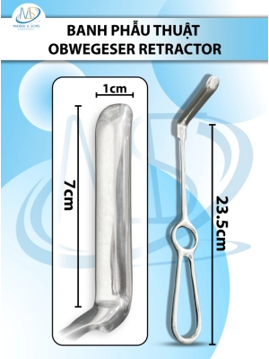banh phẫu thuật Obwegeser Retractor, banh phẫu thuật hàm mặt 23.5cm LỚN D7cm r1.cm