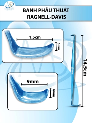 Banh phẫu thuật Ragnell-Davis 14.5cm 15x5mm 9mmx4mm FULL XANH