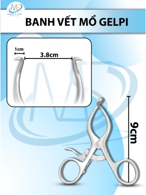 Banh vết mổ Gelpi 9cm đầu D1cm R3.8cm, banh tự giữ