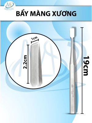 Bẩy màng xương19cm periosteal elevator Nặng 123G, đầu D2.2cm R1cm