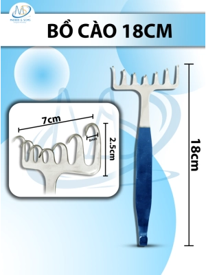 Bồ cào Dài 18cm, đầu r7xd2,5cm, móc 0,8cm