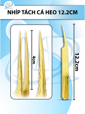 Bộ nhíp nối mi, nhíp tách cá heo 12.2cm D4cm ( BAO TEST) đầu khít gắp siêu nhẹ