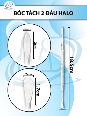 Bóc tách 2 đầu halo 18.5cm tròn (D1.7cm R7mm) nhọn (D2cm R4mm)