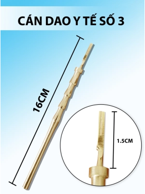Cán dao y tế số 3 16cm, cán dao phẫu thẩm mỹ, lắp dễ