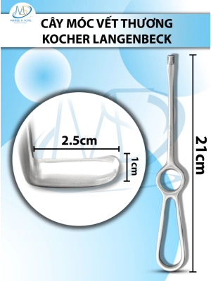 Cây móc vết thương Kocher Langenbeck 21.5cm D2.5cm R1cm