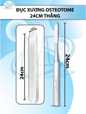 Đục xương (osteotome) 24cm thẳng, đầu D6.2cm R1cm 190g